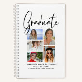 Elegantes Script Multi Foto Abschluss Graduate Notizblock (Vorderseite)