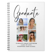 Elegantes Script Multi Foto Abschluss Graduate Notizblock (Vorderseite)