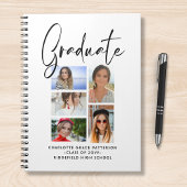 Elegantes Script Multi Foto Abschluss Graduate Notizblock