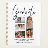 Elegantes Script Multi Foto Abschluss Graduate Planer (Vorderseite)