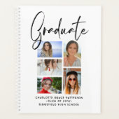 Elegantes Script Multi Foto Abschluss Graduate Planer (Vorderseite)