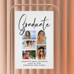 Elegantes Script Multi Foto Abschluss Graduate Poster<br><div class="desc">Das elegante Script Multi Foto Abschluss Graduate Poster bietet fünf Ihrer Lieblings-Fotos Ihrer Uni oder High School Absolventen mit dem Wirblen modernen schwarzen Kalligraphie-Skript-Overlay "Graduate". Einfache,  stilvolle und stilvolle Abschluss-Sake-Geschenke. Erstellt von ©Evco Studio www.zazzle.com/store/evcostudio</div>