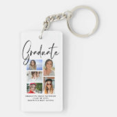 Elegantes Script Multi Foto Abschluss Graduate Schlüsselanhänger (Rückseite)