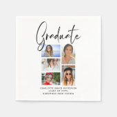 Elegantes Script Multi Foto Abschluss Graduate Serviette (Vorderseite)