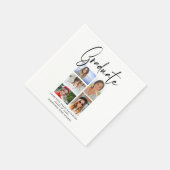 Elegantes Script Multi Foto Abschluss Graduate Serviette (Ecke)