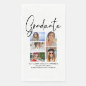 Elegantes Script Multi Foto Abschluss Graduate Serviette (Vorderseite)