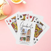 Elegantes Script Multi Foto Abschluss Graduate Spielkarten