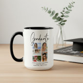 Elegantes Script Multi Foto Abschluss Graduate Tasse