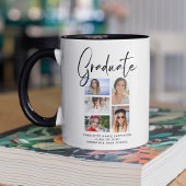Elegantes Script Multi Foto Abschluss Graduate Tasse