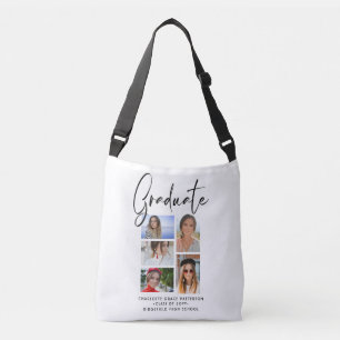 Elegantes Script Multi Foto Abschluss Graduate Tragetaschen Mit Langen Trägern