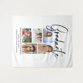 Elegantes Script Multi Foto Abschluss Graduate Wandteppich (Vorderseite (Horizontal))