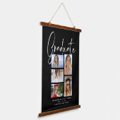 Elegantes Script Multi Foto Abschluss Graduate Wandteppich Mit Holzrahmen (Gewinkelt)