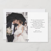 Elegantes Script Multi Foto Grid Verheiratet und h Feiertagskarte (Rückseite)