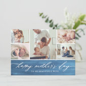 Elegantes Script Muttertagsfoto Collage Karte (Stehend Vorderseite)