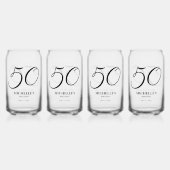 Elegantes Script Name Age 50. Geburtstag Dosenglas (Vorderseite)