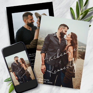 Elegantes Script Names-Foto Save the Date