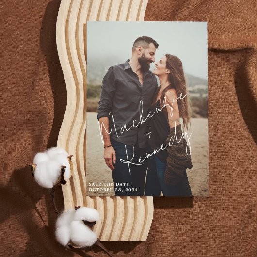 Elegantes Script Names-Foto Save the Date