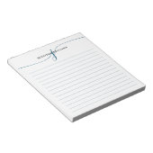 Elegantes Script Navy Blue Modern Monogram Lined Notizblock (angewinkelt)