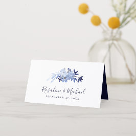 Elegantes Script Navy Blue Moderne Minimalistische Platzkarte