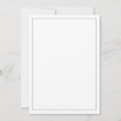 Elegantes Script Navy Blue Text Hochzeit Einladung (Rückseite)