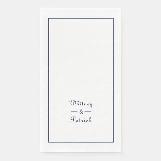 Elegantes Script Navy Blue Wedding Minimalistisch  Serviette (Vorderseite)