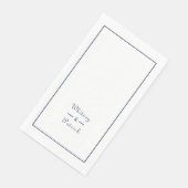 Elegantes Script Navy Blue Wedding Minimalistisch Serviette (Ecke)