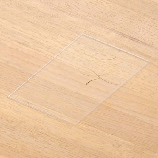 Elegantes Script neunziges Black Gold 90. Geburtst Acryleinladungen (Ablage )