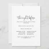 Elegantes Script Night Before Probe Dinner Einladung (Vorderseite)