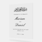 Elegantes Script Nikah Islamic Wedding Willkommen Acrylschild (Winkel)
