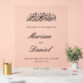 Elegantes Script Nikah Islamic Wedding Willkommen Acrylschild (Hochzeit)