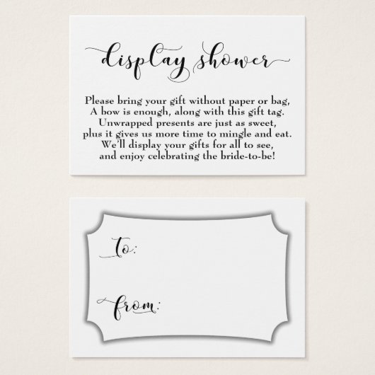 Elegantes Script No Wrap Brautparty Geschenkkarte (Vorne & Hinten)