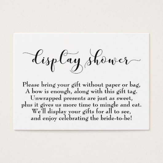 Elegantes Script No Wrap Brautparty Geschenkkarte (Vorderseite)