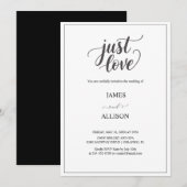 Elegantes Script nur Liebe Hochzeit Einladung (Vorne/Hinten)