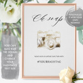 Elegantes Script Oh Snap Hashtag Camera Sign Poster