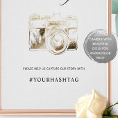 Elegantes Script Oh Snap Hashtag Camera Sign Poster