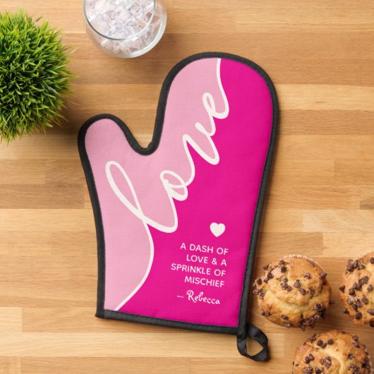 Elegantes Script Oma Liebe Spaß Sprichwort Ofenhandschuh (Oben unten)