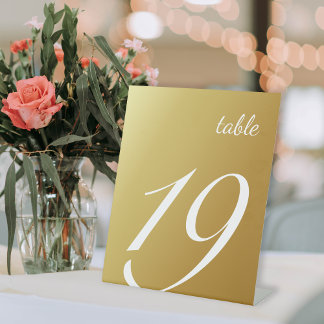 Elegantes Script Ombre Gold Wedding Sockelschild