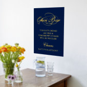 Elegantes Script "Open Bar" Real Foil Wedding Sign Foliendrucke (Ablage(Küche))