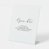 Elegantes Script Open Bar Sign Sockelschild (Vorderseite)