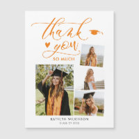 Elegantes Script Orange 4 Foto Abschluss Vielen Da