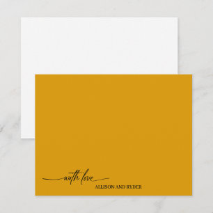 Elegantes Script Orange Mango mit Liebe Vielen Dan Mitteilungskarte