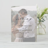 Elegantes Script Overlay-Foto Hochzeit Save The Date (Stehend Vorderseite)