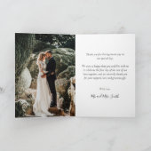 Elegantes Script Overlay Wedding Foto Dankeskarte (Innenseite)