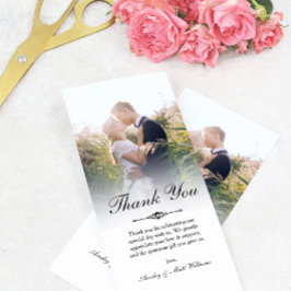 Elegantes Script Overlay Wedding Foto Vielen Dank Dankeskarte