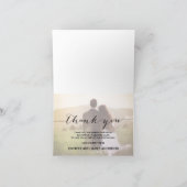 Elegantes Script Overlay Wedding Foto Vielen Dank Dankeskarte (Innenseite)
