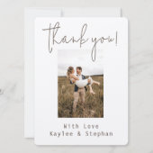 Elegantes Script Personalisiert Foto Dankeschön Ka Save The Date (Vorderseite)