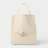 Elegantes Script Personalisiert Monogram Bridesmai Tragetasche (Vorne)