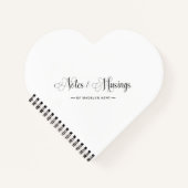 Elegantes Script Personalisiert Notes & Musings He Notizblock (Vorderseite)