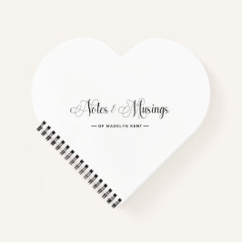 Elegantes Script Personalisiert Notes & Musings He Notizblock