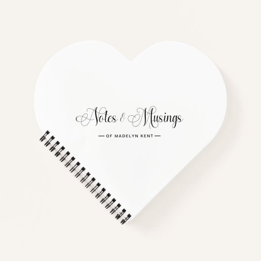 Elegantes Script Personalisiert Notes & Musings He Notizblock (Vorderseite)